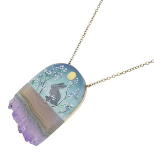 Necklace - Rabbit Crystal (Amethyst) by Fernworks