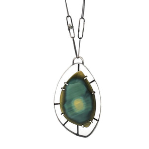 Necklace - Wayfinder Green Imperial Jasper Sterling by Three Flames Silverworks