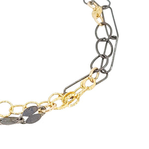 Bracelet - Double Strand Mixed Metal Chain (Sterling Silver and Gold Fill) by Calliope Jewelry