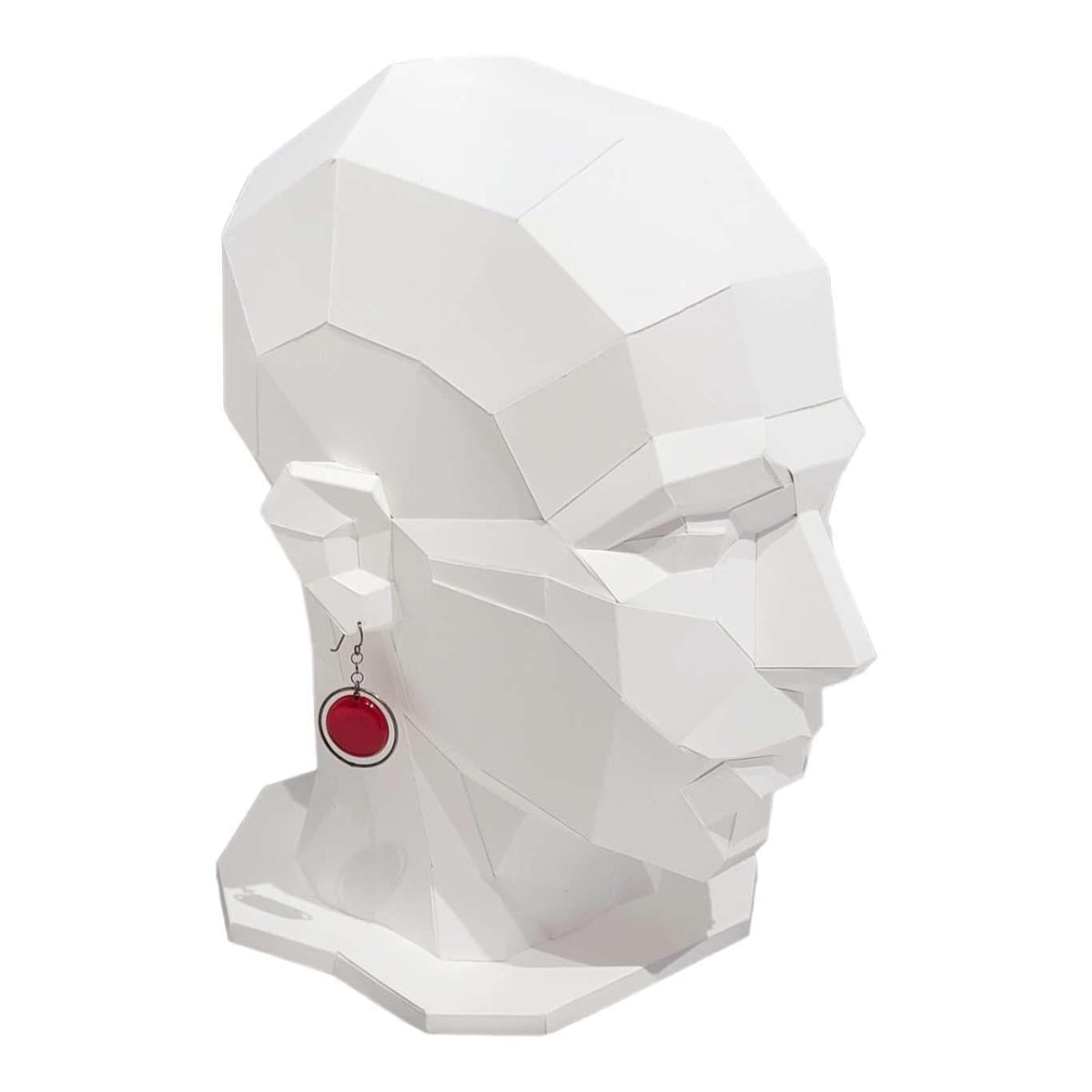 Earrings - Plato Elaine in Red by Krista Bermeo Studio