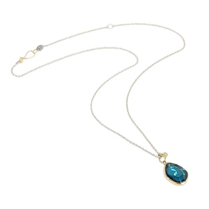 Necklace - Theia (London Blue Topaz, 14k Gold, Sterling Silver) by Corey Egan