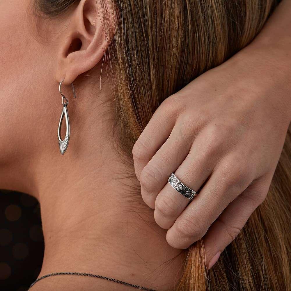 Ring - Size 6, 7 - Nova (Oxidized Sterling Silver, Diamond) by Corey Egan