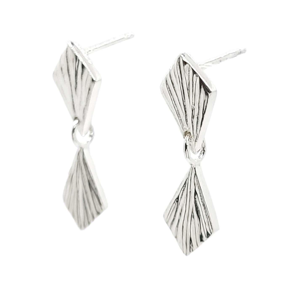 Earrings - Double Flame Dangles (Sterling Silver) by Corey Egan