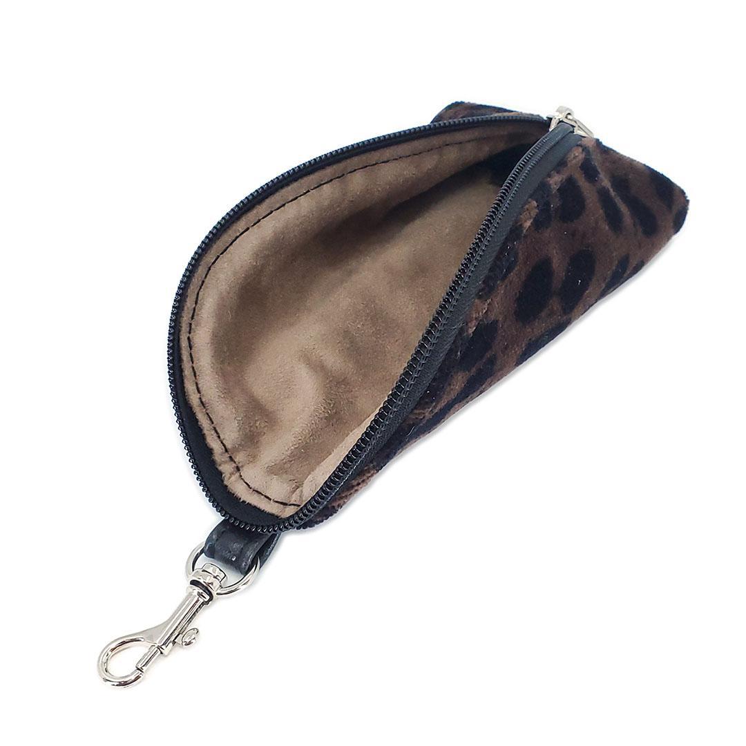 Accessory - Clip On Padded Eyeglass Case (Dark Leopard Velvet) by Crystalyn Kae