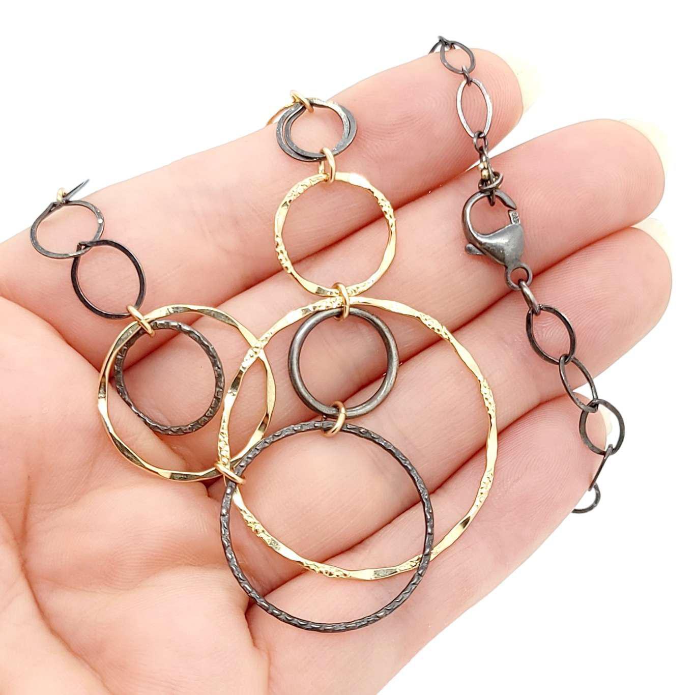 Necklace - Mixed Metal Circles by Calliope Jewelry