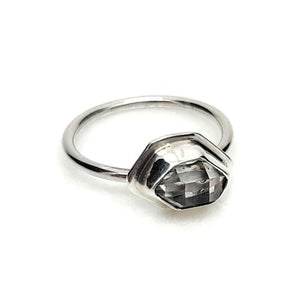 Ring - Size 7 (Custom Sizing Available) - Glacier Horizontal Herkimer in Bright Sterling Silver by Stórica Studio