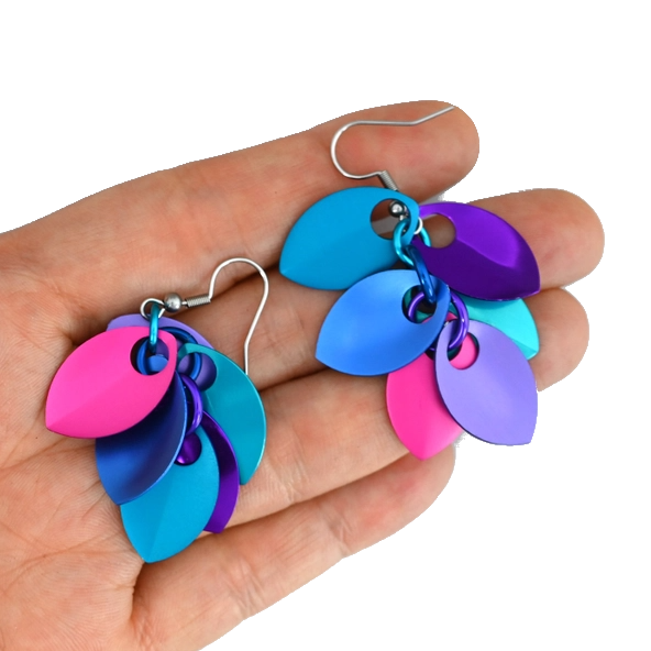 Earrings - Short Leafy Cascade (Magical Butterfly) by Rebeca Mojica