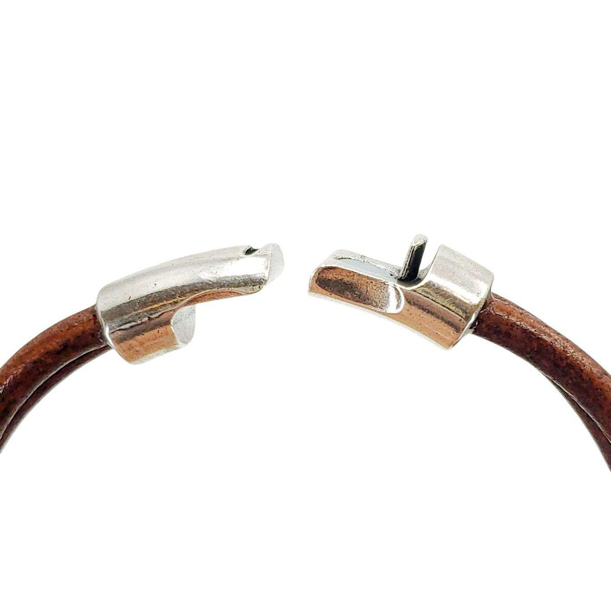 Bracelet - Hummingbird (Blue Ceramic, Tobacco Leather, Silver) by Diana Kauffman