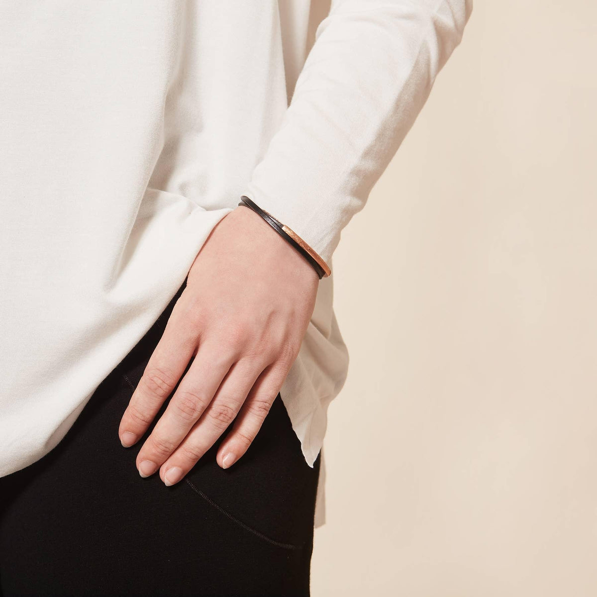 Bracelet - Hot Pink Leather Skinny Breakaway (Assorted Metals) by Diana Kauffman Designs