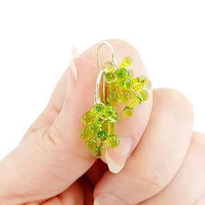 Earrings - Short Rosetti Clusters in Chartreuse by Krista Bermeo Studio