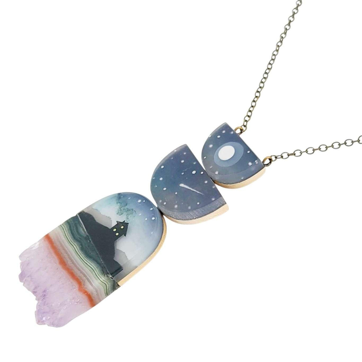 Necklace - Starry Home Crystal (Gunmetal) by Fernworks