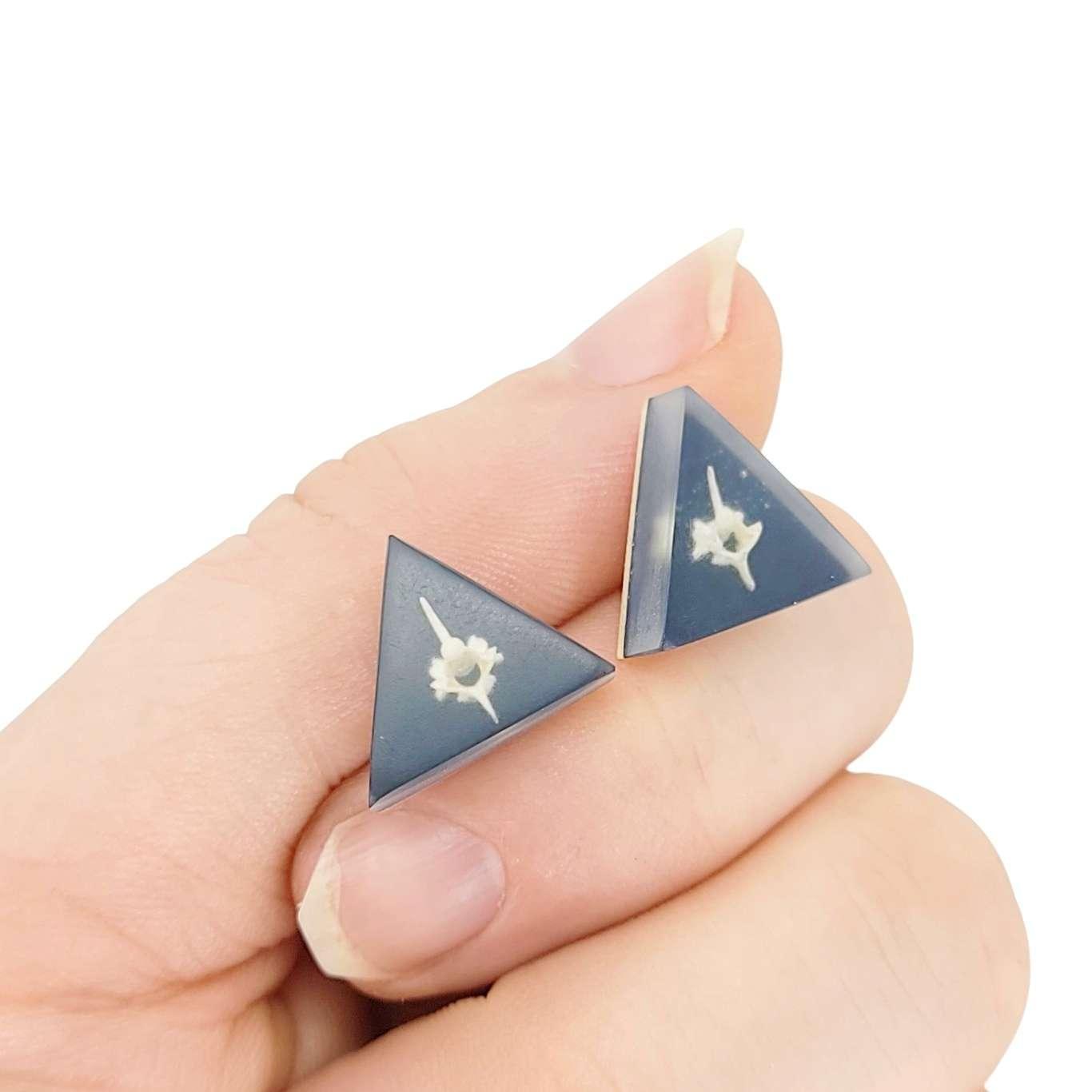 Earrings - Tiny Vertebrae Studs by Fernworks