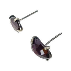 Earrings - Celeste Studs (Garnet) by Three Flames Silverworks