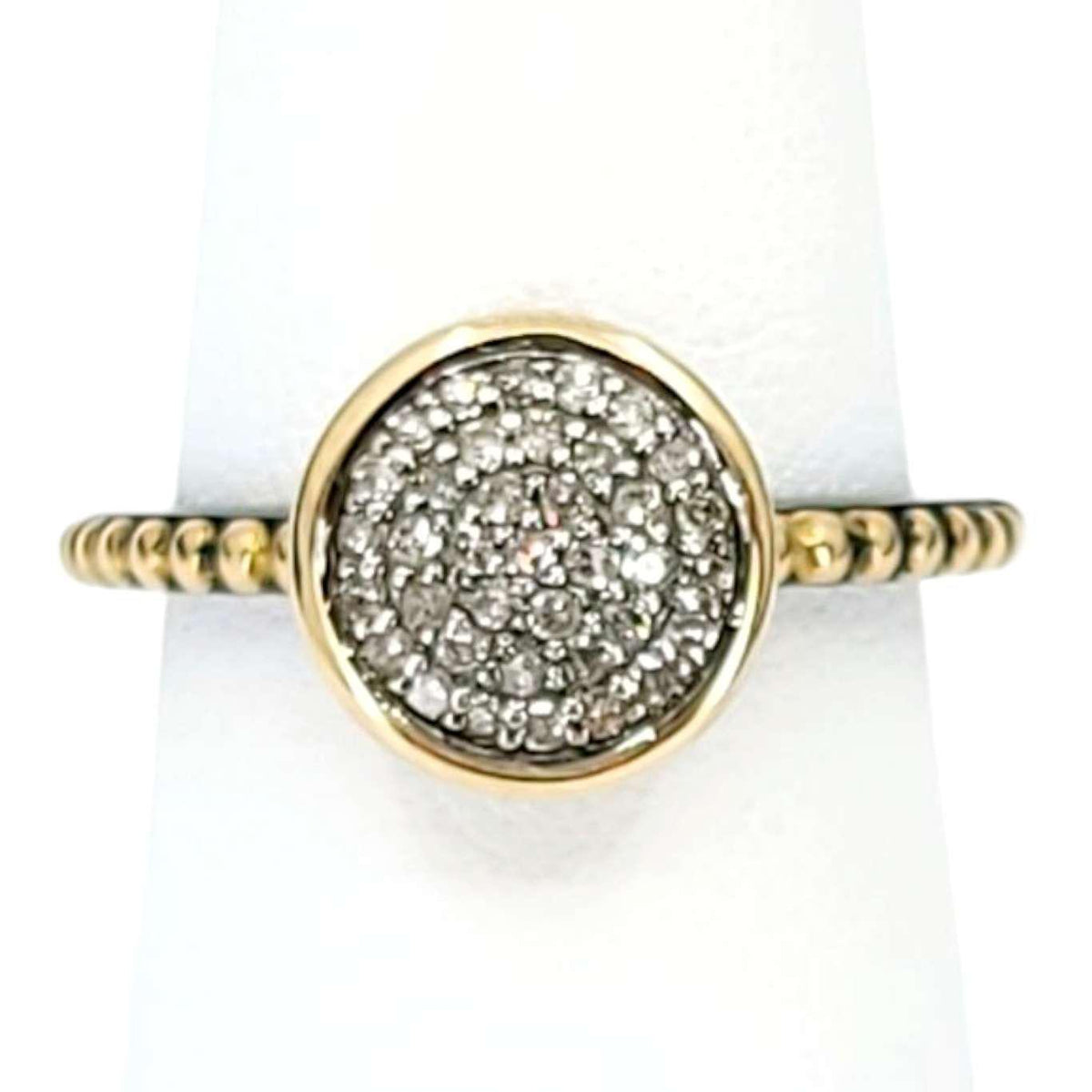 Ring - Size 7 - 10mm Pave Diamond Beaded Band (14k Gold, Sterling Silver, Diamond) by 314 Studio