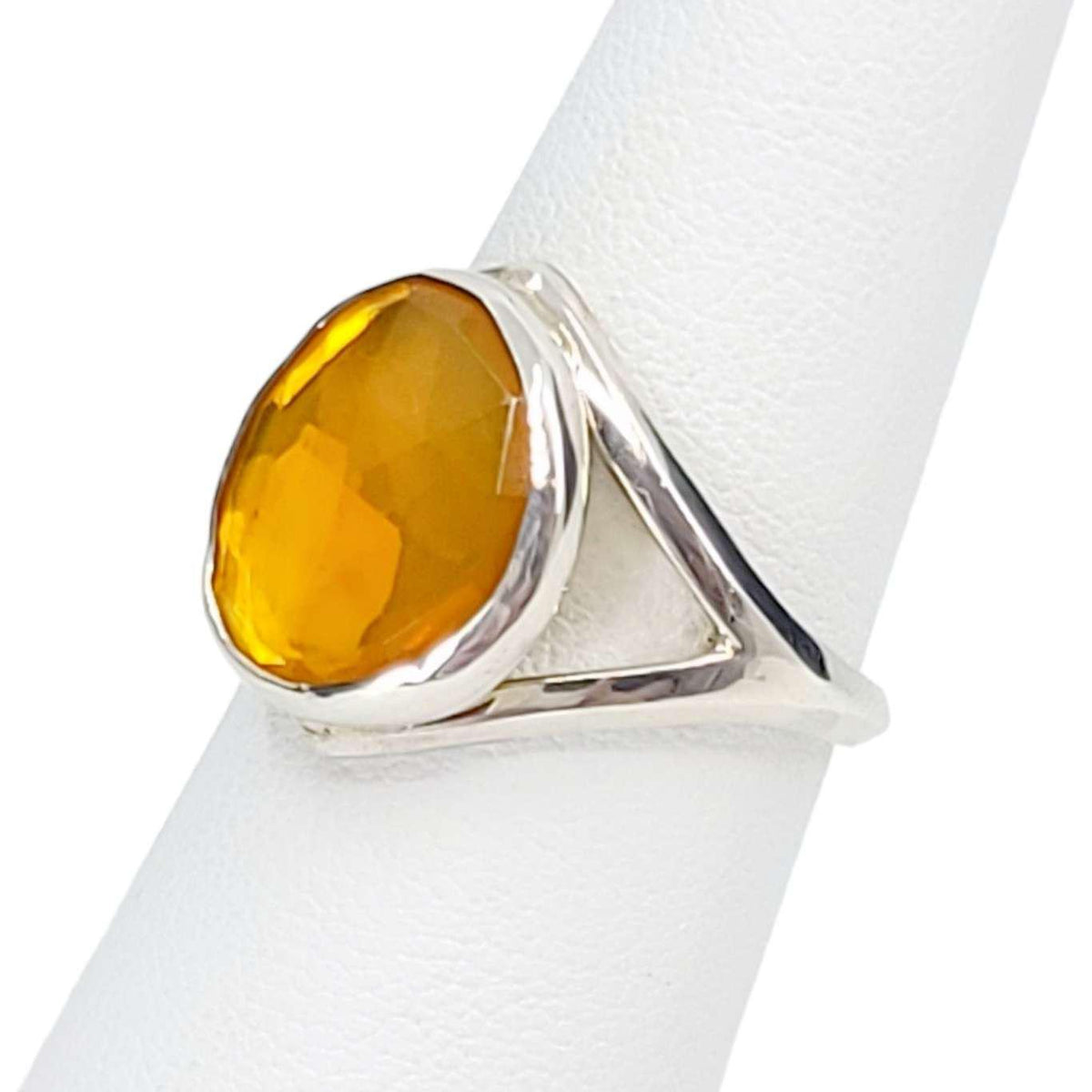 Ring - Size 7 - Cleo (Fire Opal, Sterling Silver) by Corey Egan