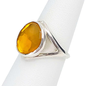 Ring - Size 7 - Cleo in Fire Opal and Sterling Silver by Corey Egan