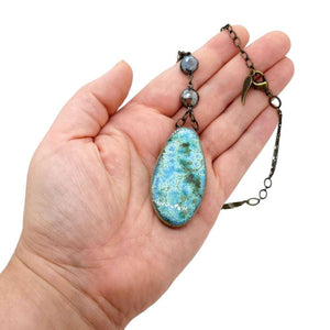 Necklace - Dana Long Drop Gem in Mystic with Labradorite by Dandy Jewelry