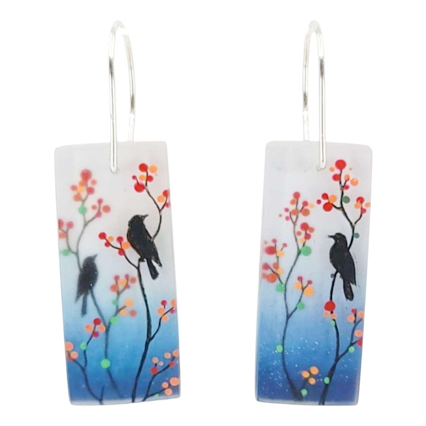 Earrings - Red Berries Drops by Fernworks