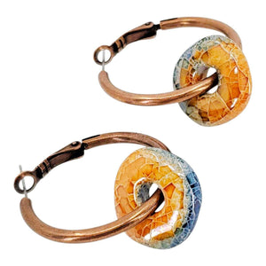 Earrings - Ceramic Ring Hoops (Midnight Sun) by Diana Kauffman