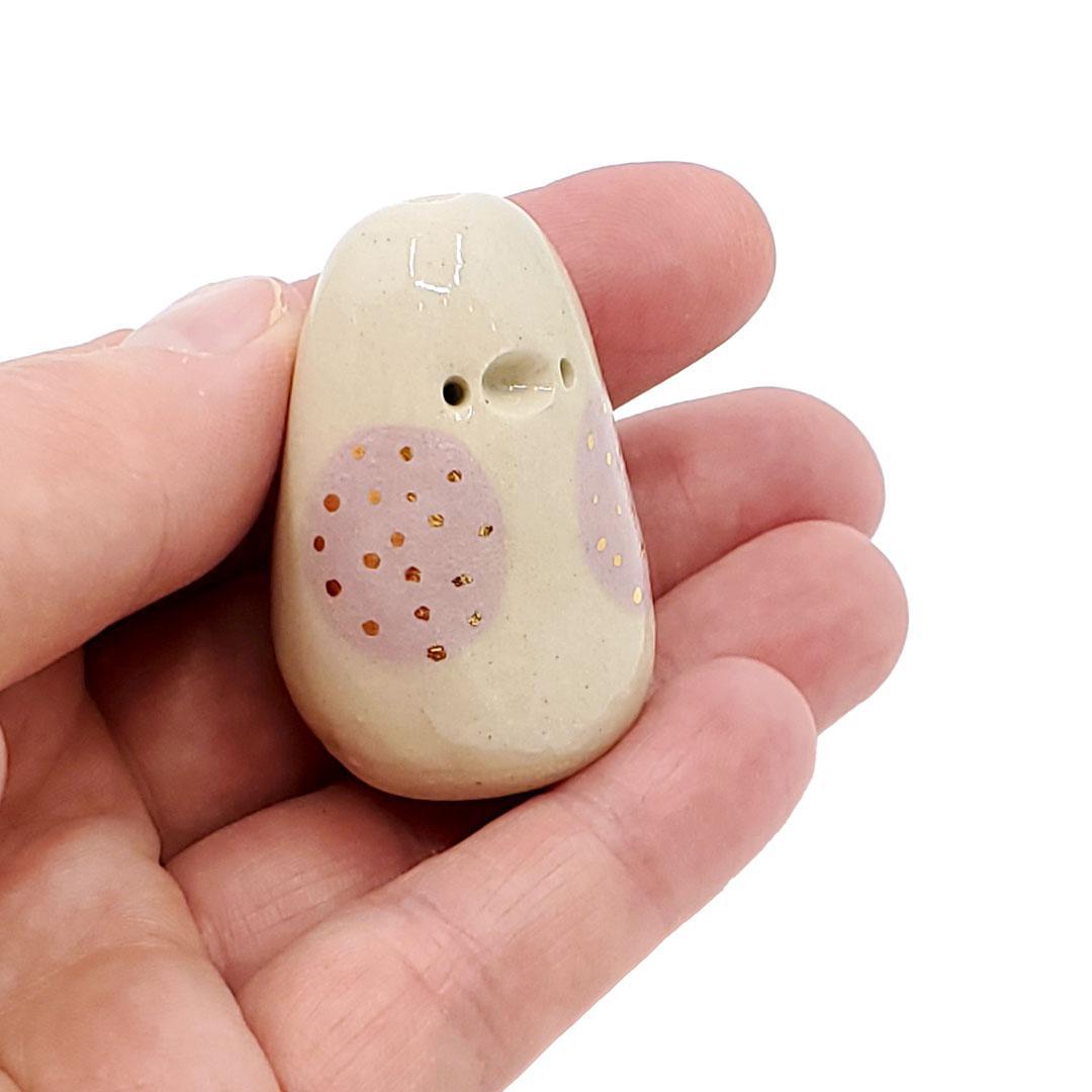 Figurine - Lucky Potato Bud Vase (Single Hole, Lilac Cheeks, Tall) by The Pottery Parade