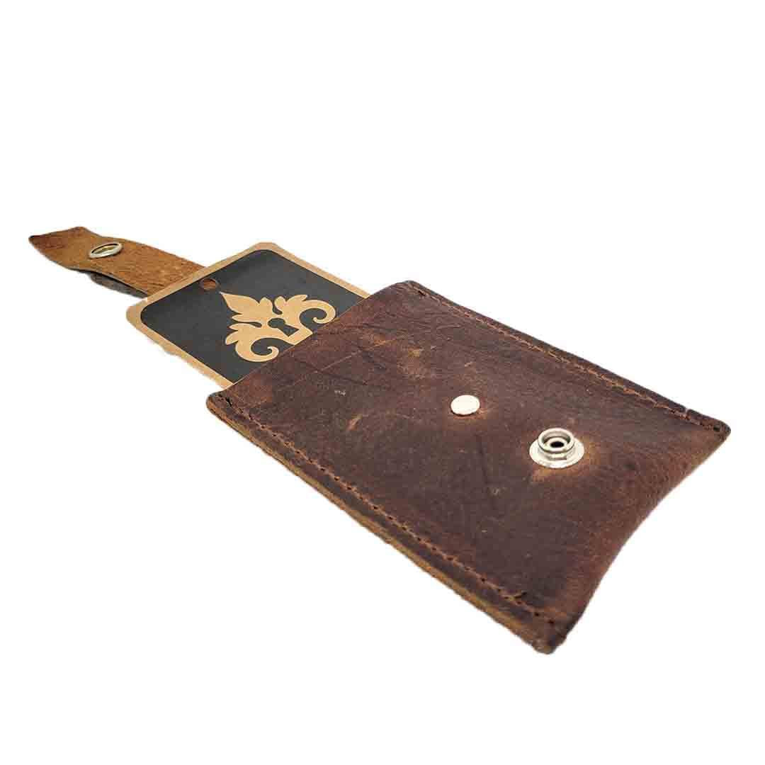 Wallet - Mahogany - Key Pop-Up Leather Wallet by Divina Denuevo