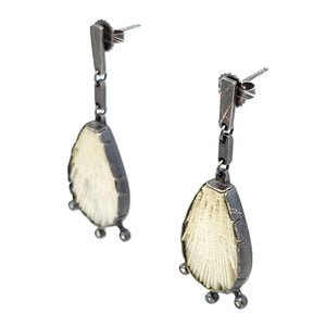 Earrings - Coral Spray Drops in Sterling Silver with Topaz and Sapphire by Janine DeCresenzo