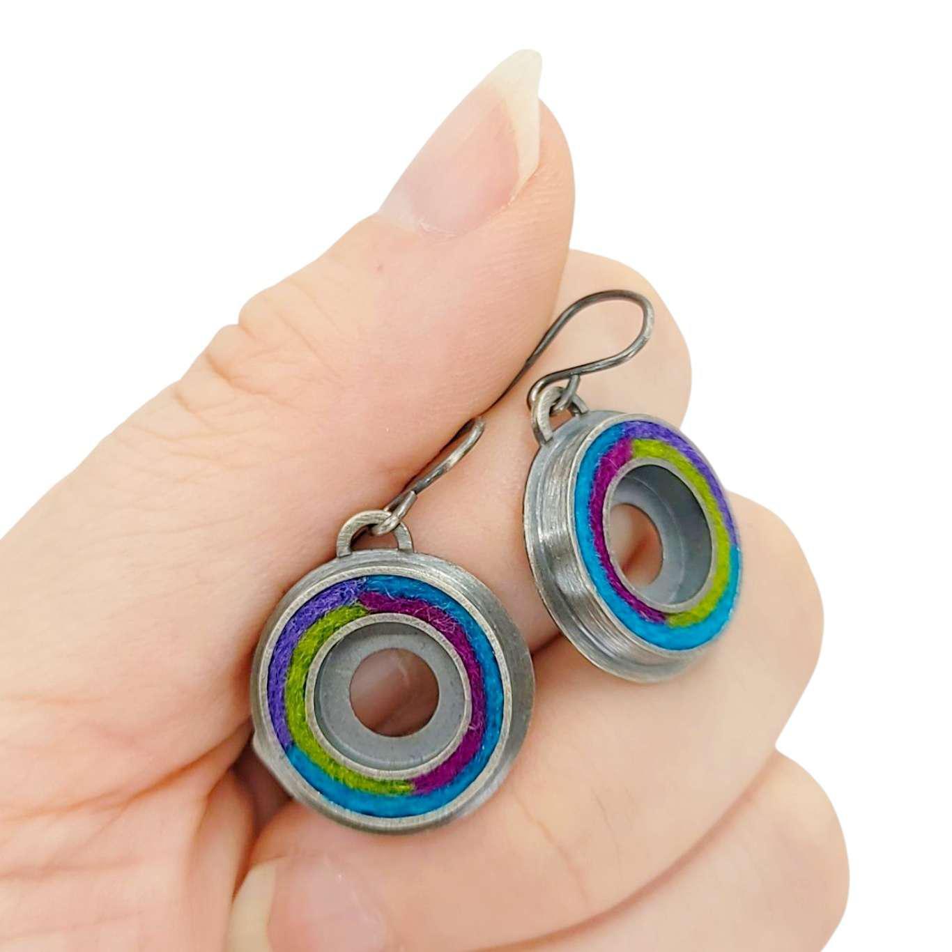 Earrings - Donut Simple Drops (Cool) by Michele A. Friedman