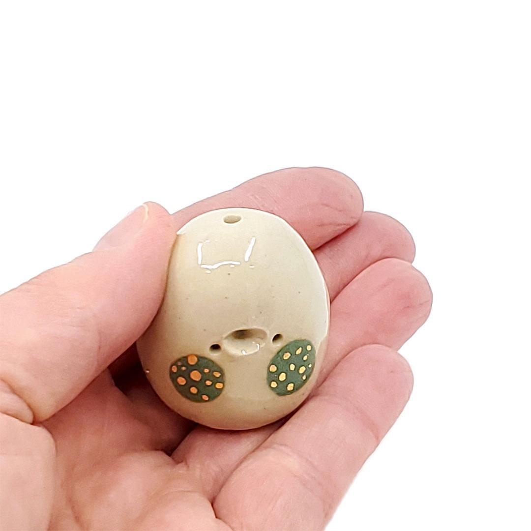 Figurine - Lucky Potato Bud Vase (Single Hole, Green Cheeks) by The Pottery Parade