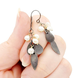 Earrings - Lilypad Petals (Freshwater Pearl) by Calliope Jewelry