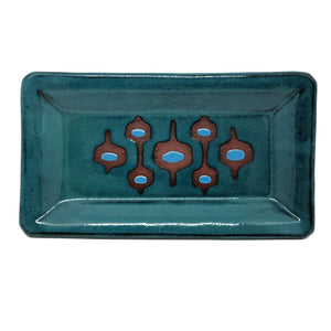 Tray - Mid-Century Modern in Teal and Turquoise by Fern Street Pottery