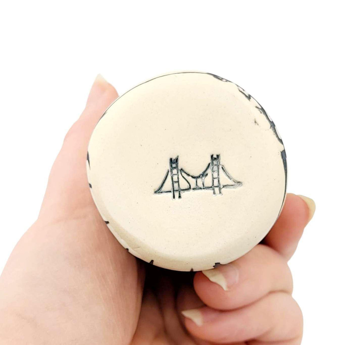 Vase - 6in Floral Cylinder with 22k Gold Solid Background (C) by Hsieh Clay SF