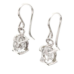 Earrings - Classic Herkimer Drops in Bright Sterling Silver by Storica Studio