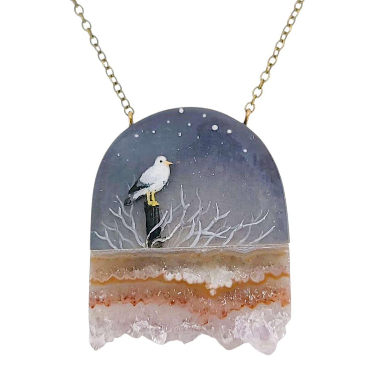 Necklace - Salt Crystal Seagull  (A or B) by Fernworks