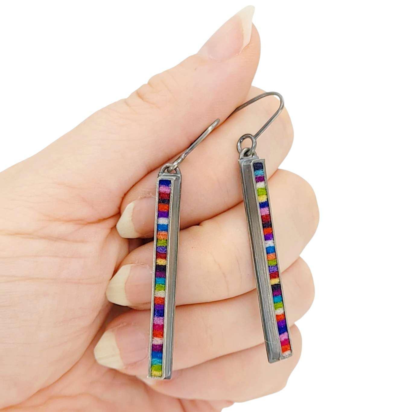 Earrings - Medium Rectangle Drops (Multicolor) by Michele A. Friedman