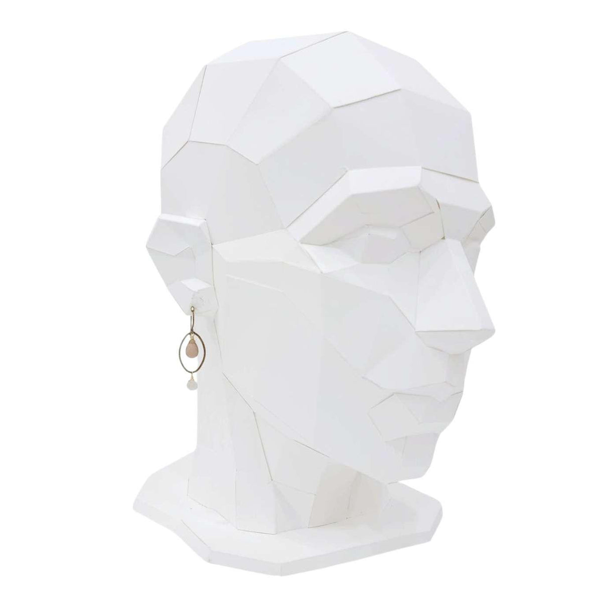 Earrings - Textured Oval with Gem Drops (Chocolate and Gray Moonstone) by Calliope Jewelry