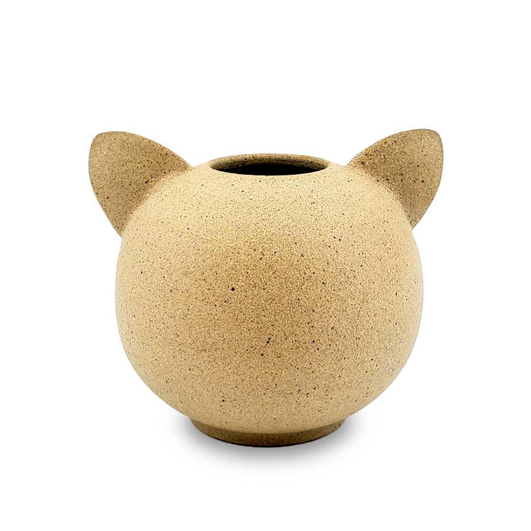 Vase - Coy Kitty Cat by Jennifer Fujimoto