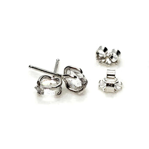 Earrings - Classic 5-6mm Herkimer Studs in Bright Sterling Silver by Stórica Studio