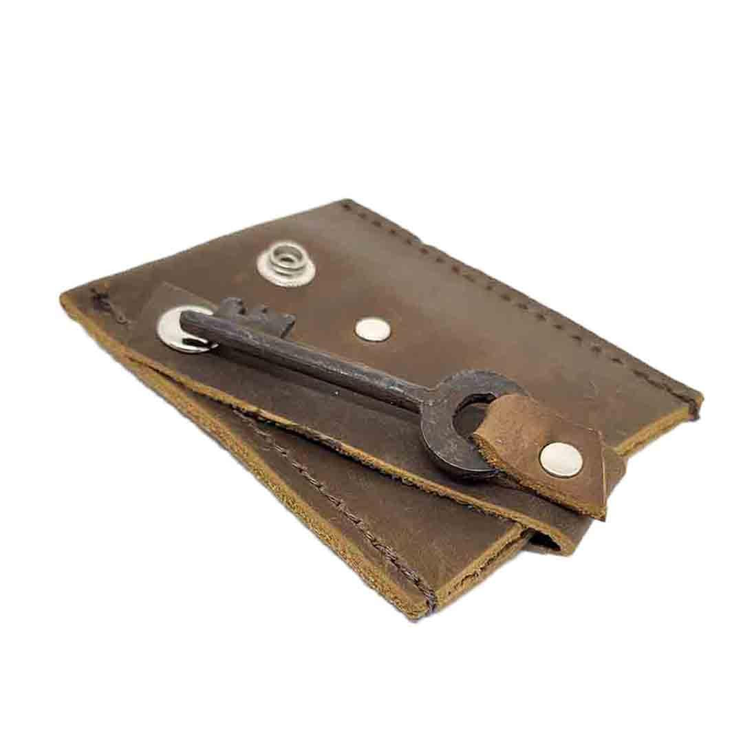 Wallet - Tan Brown - Key Pop-Up Leather Wallet by Divina Denuevo