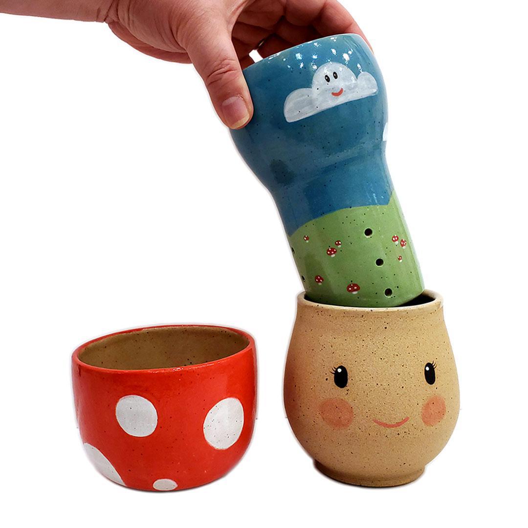 Tea Doll - Mushroom (3 Piece Set) by Jennifer Fujimoto