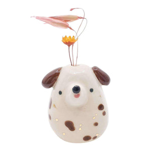 Figurine - Petite Pup Bud Vase (Assorted) by The Pottery Parade