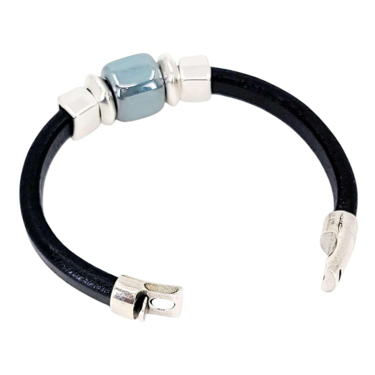 Bracelet - Black Sea (Black, Silver, Ceramic) by Diana Kauffman Designs