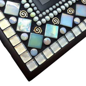 Picture Frame - 5x7in Mosaic Frame in Sea Sparkle by Zetamari Mosaic Artworks