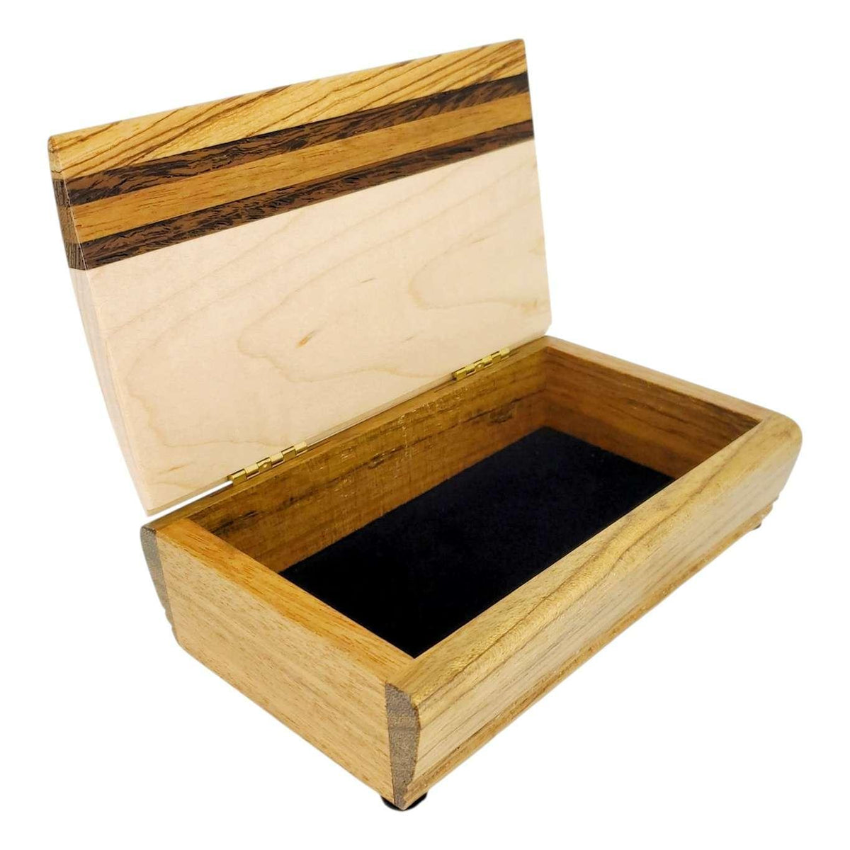 Jewelry Box - Small - Treasure (Curly Maple, Shedua, Wenge, Zebrawood) by Mikutowski Woodworking