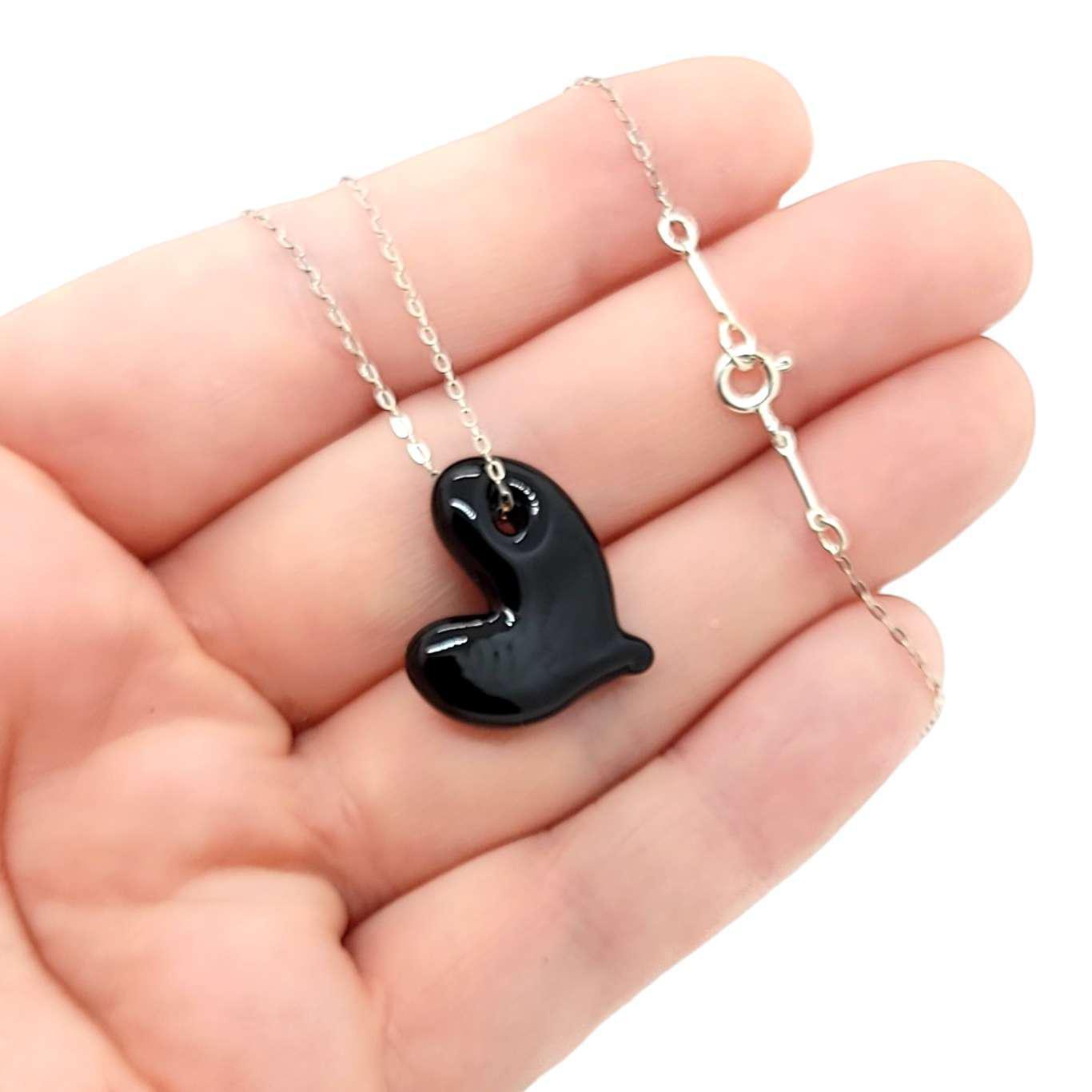 Necklace - Hole in My Heart in Black by Krista Bermeo Studio