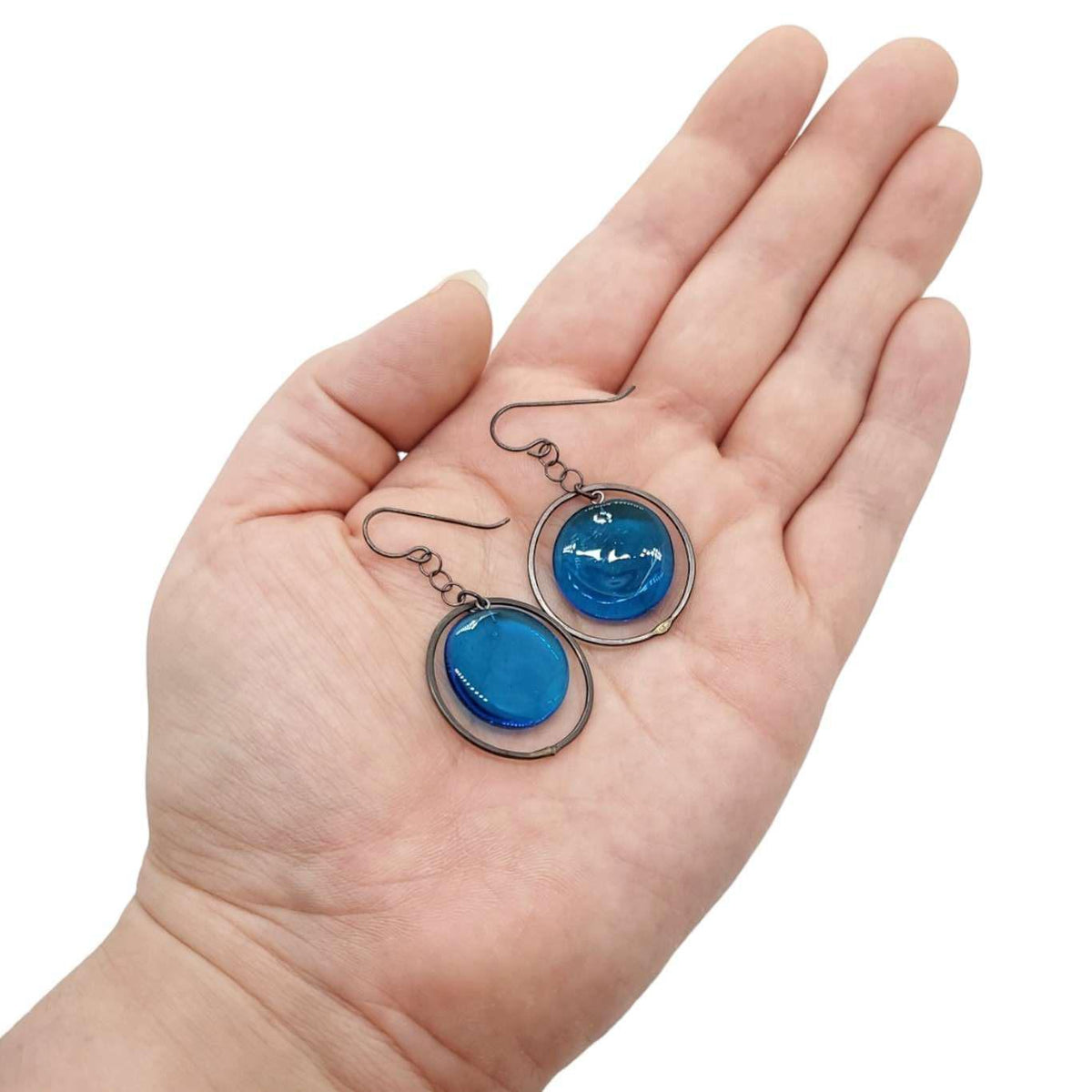 Earrings - Plato Elaine in Aqua by Krista Bermeo Studio