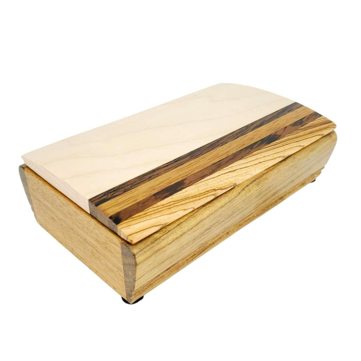 Jewelry Box - Small - Treasure (Curly Maple, Shedua, Wenge, Zebrawood) by Mikutowski Woodworking