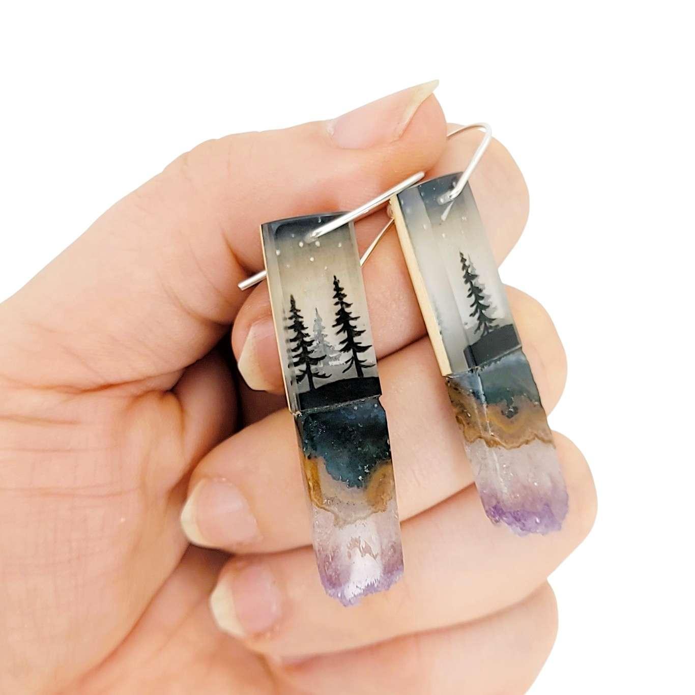 Earrings - Crystal Forest Drops by Fernworks