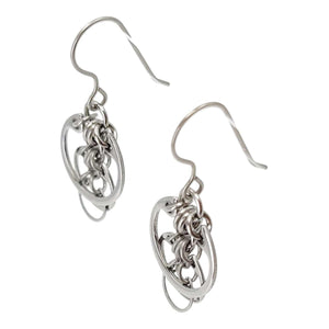 Earrings - Small Descending Circles (Stainless Steel and Titanium) by Wraptillion