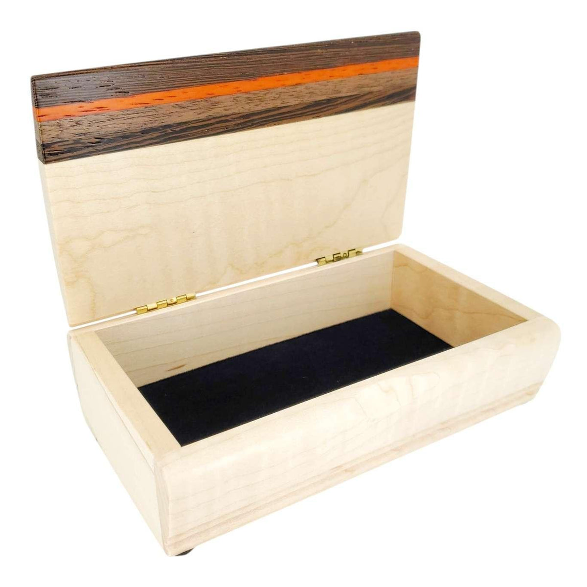Jewelry Box - Small - Treasure (Curly Maple, Padauk, Walnut, Wenge) by Mikutowski Woodworking