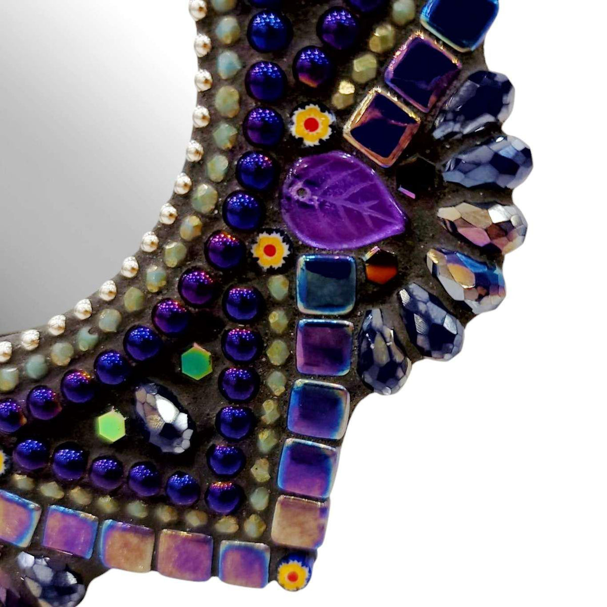 Mosaic Mirror - 7in OOAK Mandala (Magic Purple) by Zetamari Mosaic Artworks